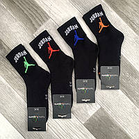 Носки мужские термо махровые хлопок Jordan Fashion Sports, размер 42-45, чёрные, 07870