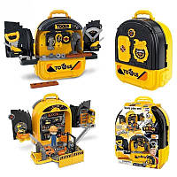 Ігровий дитячий набір інструментів Станція тех-обслуговування 3в1 Двостороння валізка-рюкзак