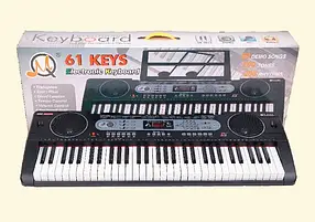 Дитячий синтезатор із мікрофоном 61 клавіша, чорний