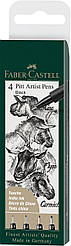 Набір капілярних ручок Faber-Castell PITT Artist Pen black fineliner, 4 шт (XS, S, F, M)  чорного колір, 167115
