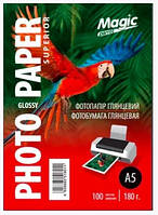 Глянцевий фотопапір A5, 180 г./м. (100 аркушів) Magic Superior Фотопапір глянцевий для принтера А5
