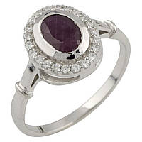 Серебряное кольцо Komilfo с натуральным рубином 1.405ct, вес изделия 2,97 гр (1087992) 18 размер