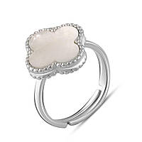 Серебряное кольцо Komilfo с натуральным перламутром, вес изделия 2,74 гр (2102656) adjustable размер