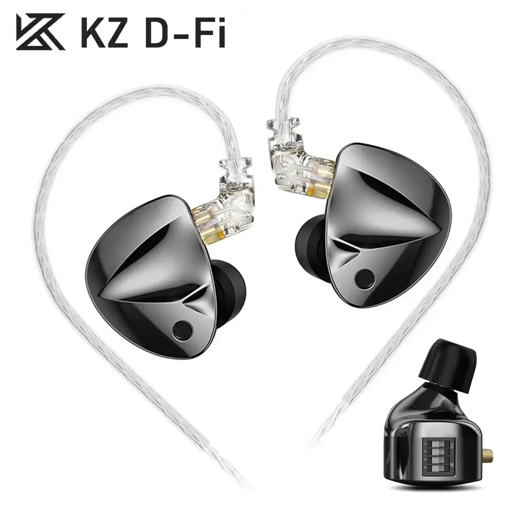 Навушники дротові динамічні KZ D-FI  No mic із системою перемикачів Original