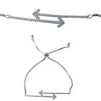 Серебряный браслет Komilfo с фианитами, вес изделия 3,1 гр (2038290) adjustable размер