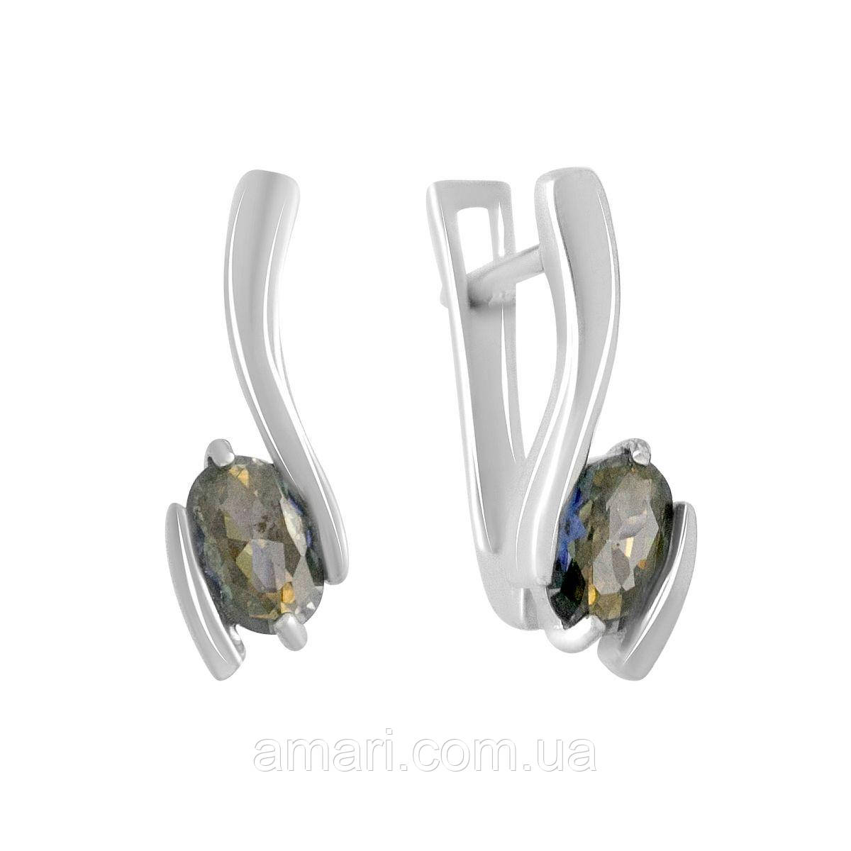 Срібні сережки Komilfo з містик топазом 0.983ct (2140412)