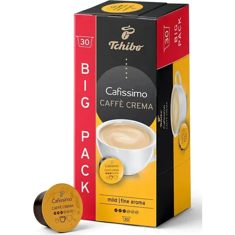 Кава в капсулах Caffitaly Tchibo Cafissimo Caffé Crema Fine Aroma Mild YELLOW (коробочка 30 капсул)