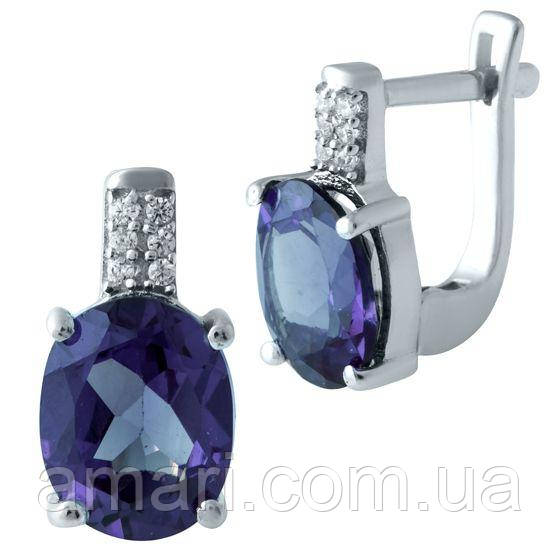 Срібні сережки Komilfo з александритом 6.415ct (1913154)
