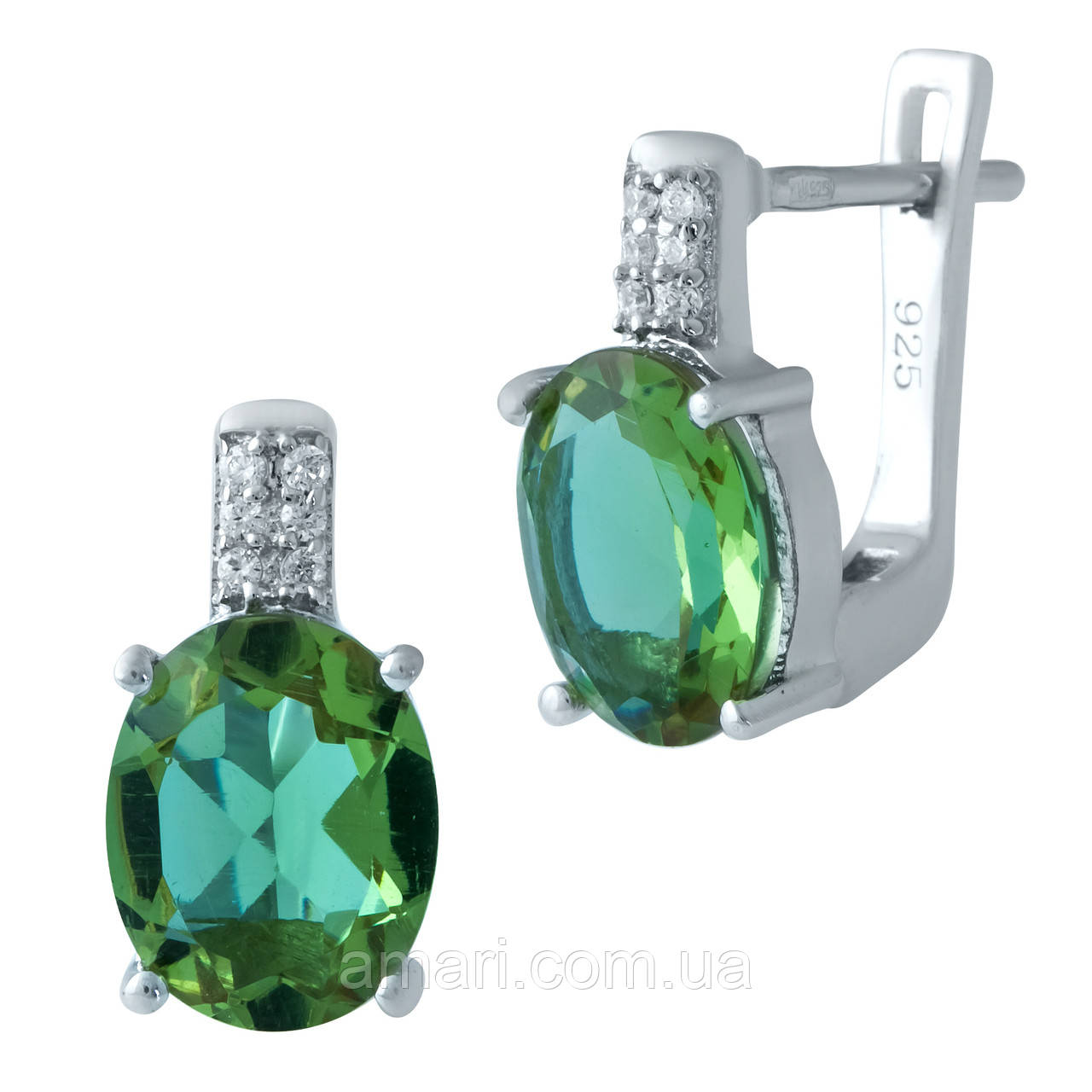 Срібні сережки Komilfo з Султаніт султанітом 5.295ct (1935644)