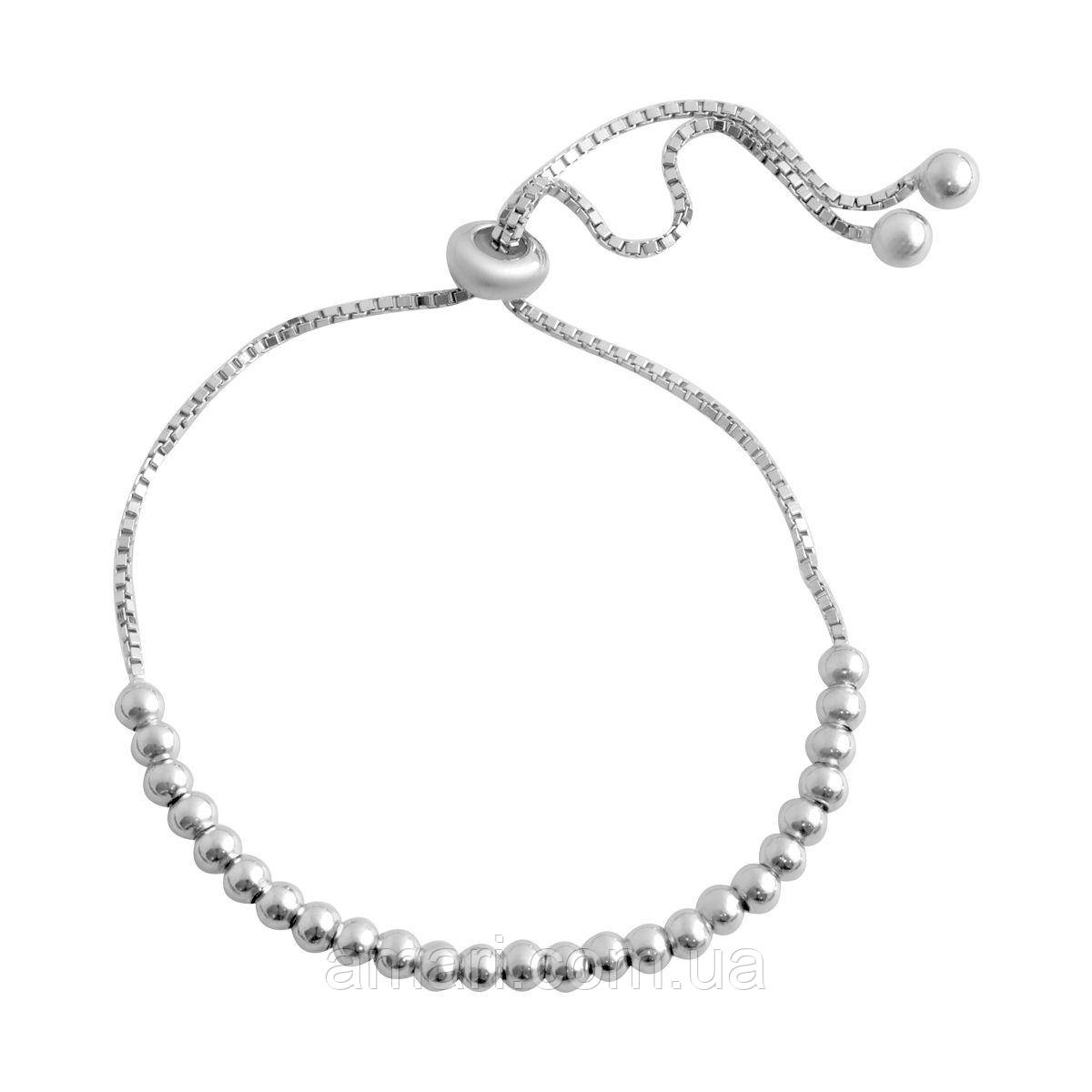 Срібний браслет Komilfo з без каменів, вага виробу 3,88 г (2080329) adjustable розмір, фото 1