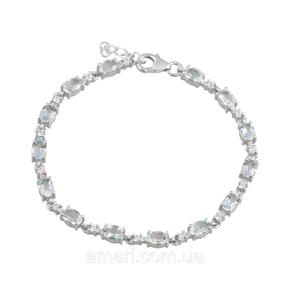 Срібний браслет Komilfo з натуральним топазом 7.068ct, вага виробу 7,49 г (2092940) 1720 розмір