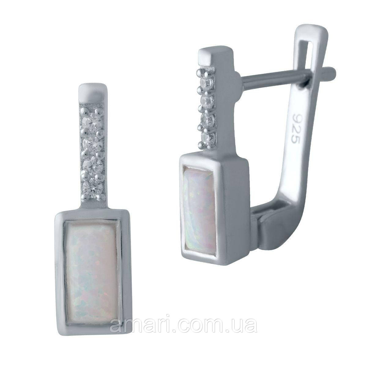 Срібні сережки Komilfo з опалом 0.395ct (2018452), фото 1