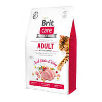 Сухой корм Brit Care Cat GF Adult Activity Support для кошек, живущих на улице, индейка и курица, 2 кг