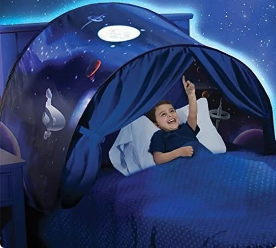 Детская палатка для сна и игр Play Tent Canvas тент на кровать, для мальчиков и девочек Синяя - фото 7 - id-p2038715477