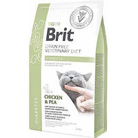 Сухой корм Brit GF VetDiets Cat Diabetes для кошек, при сахарном диабете, с курицей и горохом, 2 кг