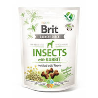 Лакомства для собак Brit Care Dog Crunchy Cracker Insects для иммунитета, насекомые, кролик и фенхель, 200 г