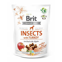 Лакомства для собак Brit Care Dog Crunchy Cracker Insects для поддержания веса, насекомые, индейка и яблоко,