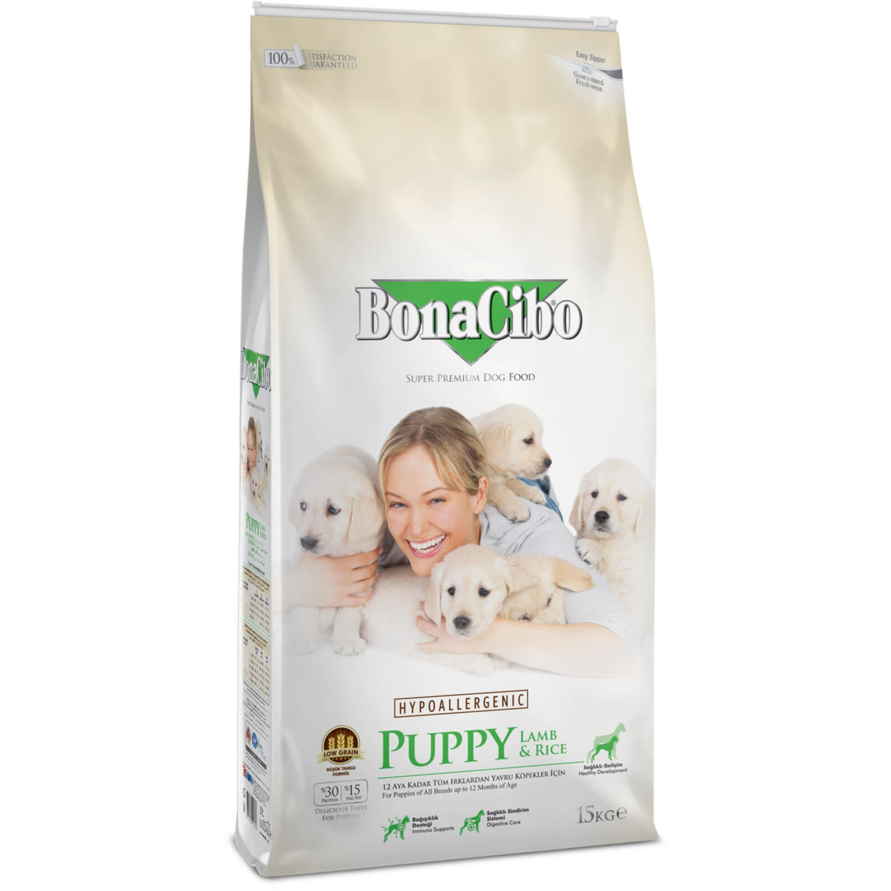 Сухий корм для цуценят BonaCibo Puppy Lamb&Rice з м'ясом ягняти та рисом 15 кг