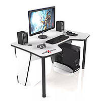 Компьютерный стол, Геймерский стол COMFORT GT14 (140 см) белый с черным