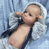 Повністю вініл-силіконова реалістична лялька Реборн (Reborn) дівчинка 50 см, як жива справжня дитина, малюк з відкритими очима, фото 5