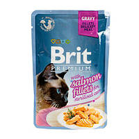 Влажный корм для котят Brit Premium Cat pouch Chicken Fillets in Gravy for Kitten филе курицы в соусе, 85 г