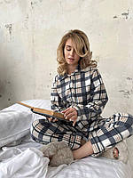 Женская мягкая пижама турецкий теплый полар флис 46-48, серый