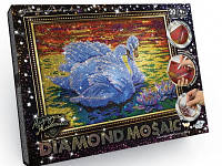 Антистресс алмазная мозаика Dankotoys Diamond mosaic Лебеди Разноцветная Art31995