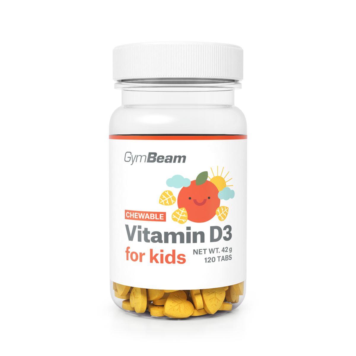 Вітамін D3 для дітей жувальний GymBeam Vitamin D3 for Kids 120 жув. таб. ( смак апельсин )