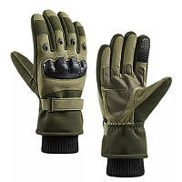 Тактичні зимові повнопалі рукавички із флісом Eagle Tactical ET-03 Green Розмір L kr