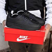 Мужские зимние кроссовки Nike Air Force Winter (черные) низкие стильные кроссовки 2503 Найк