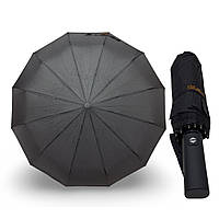 Черный зонт автомат Bellissimo на 12 карбоновых спиц #0621
