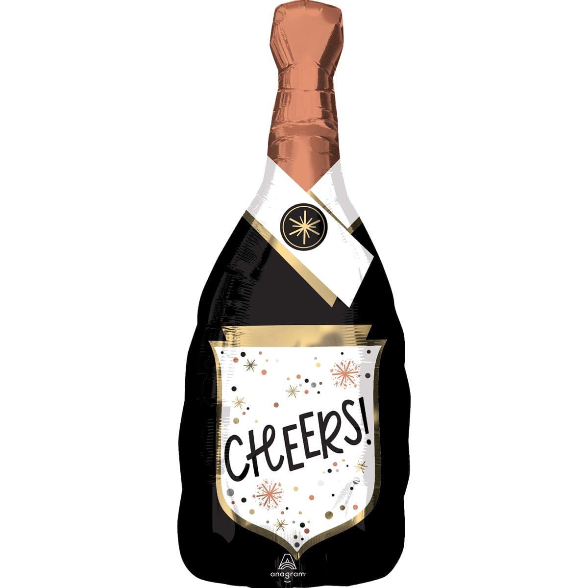 До ФІГУРА Пляшка Шампанське золото 91 см. Куля фольгована пляшка шампанського, фото 1