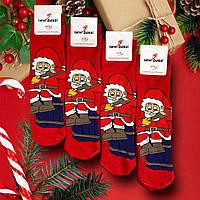 Новогодние носки женские махровые хлопок ВженеBOSSі, размер 36-40, красные, 012571