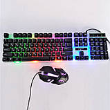Клава з підсвічуванням UKC K01, Клавіатуру та мишку з підсвічуванням, Набір клавіатура OP-389 та миша, фото 10