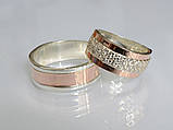 Пара обручок з срібла з вставками із золота, фото 7