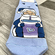 Новорічні шкарпетки жіночі махрові бавовна ВженеBOSSі, розмір 36-40, блакитні, 012593, фото 2