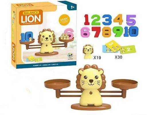 Гра для дітей Збережи баланс Левеня з вагами BY-6007 картки із завданнями, фото 1