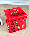 Кошик - пуф  для зберігання іграшок  WW01369 Червоний жираф, фото 2