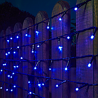 Гирлянда Нить от сети на 10 м 100 LED для улицы + соединитель, Синяя / Уличная LED гирлянда