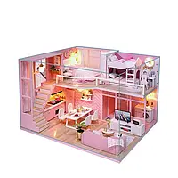 3D Румбокс кукольный дом DIY Room L-026 Dream Angels для девочек детский конструктор игрушечный домик розовый