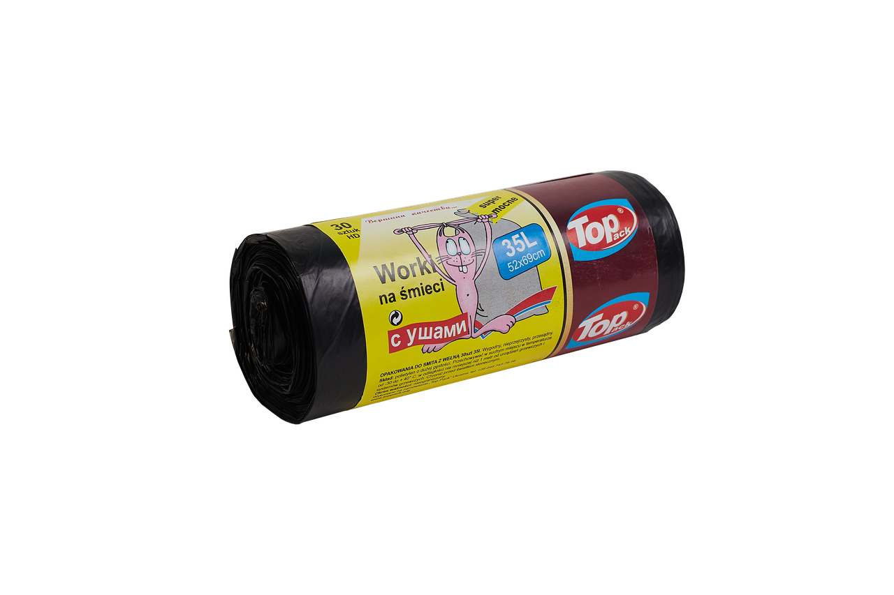 Пакет для сміття Toppack з вушками 35 л 50х60 см 30 шт. чорні