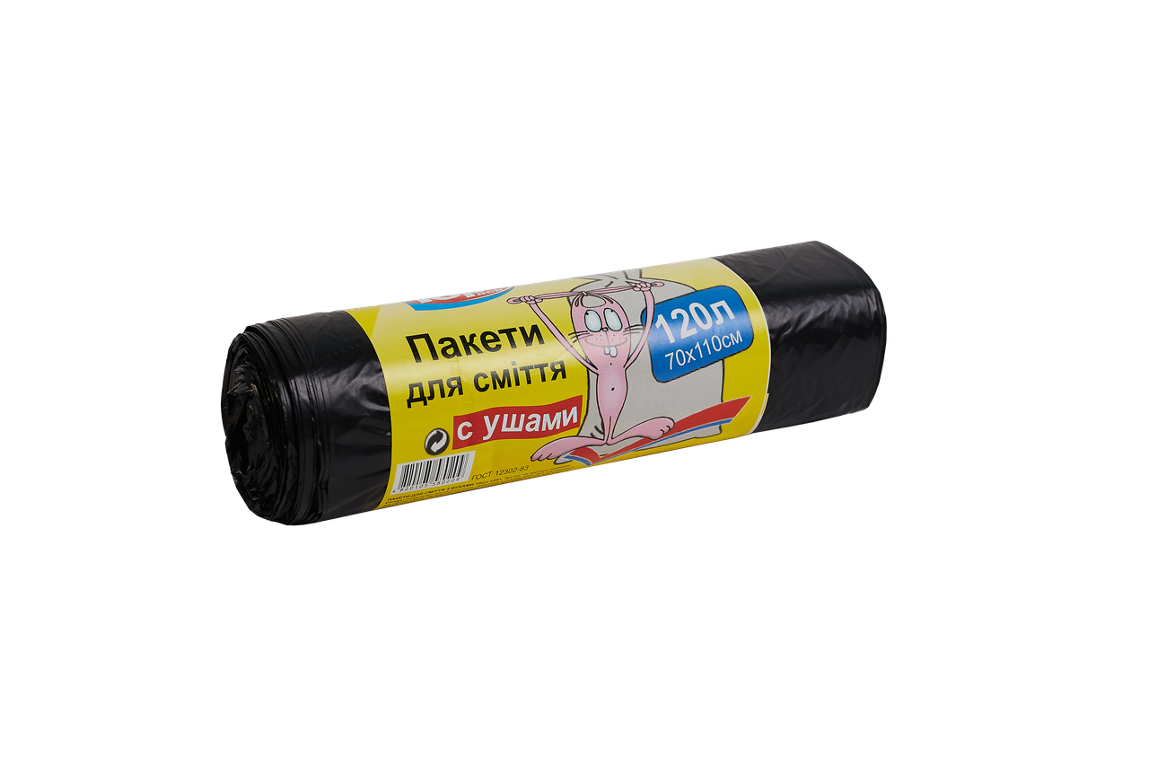 Пакет для сміття Toppack з вушками 120 л 70х110см 10 шт. чорні