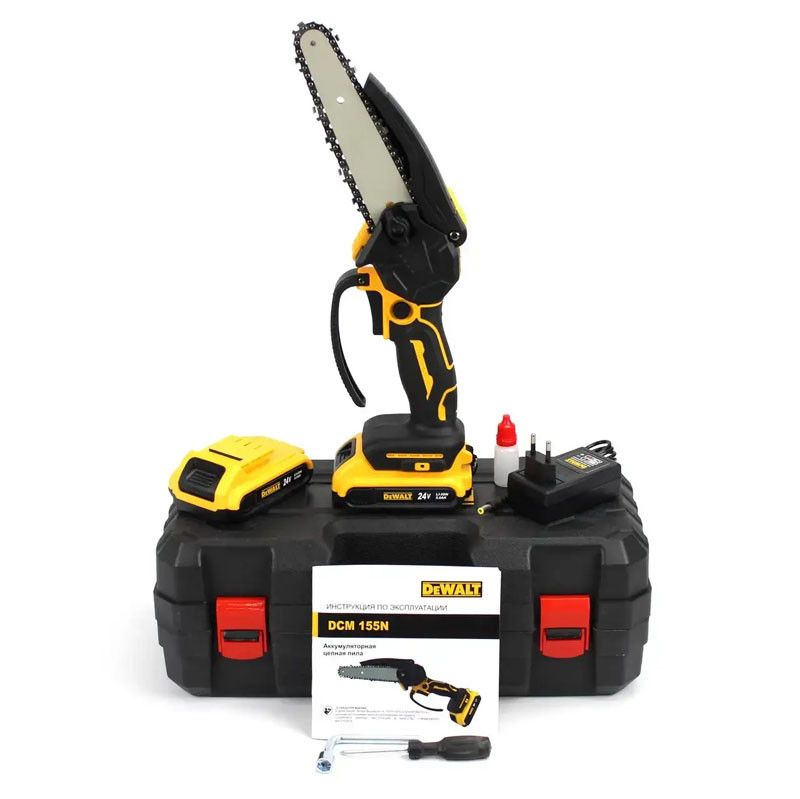 Пила цепная аккумуляторная DeWalt мини-пила для дачи на аккумуляторе ...