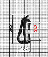 Тактический крючок Molle черный (полиамид) 25мм - WinTac