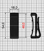 Тактический крючок на ремень Black 40мм (полиамид) черный - WinTac
