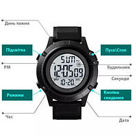 Часы наручные мужские SKMEI 1508BKWT BLACK. QY-472 Цвет: черный