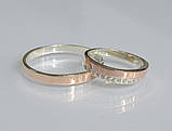 Пара обручок з срібла з вставками із золота, фото 2