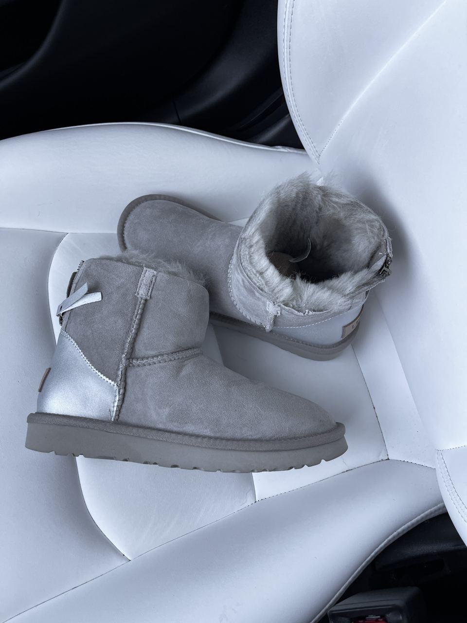 Уггі жіночі зимові сірі UGG Mini ZIP Grey (14518)