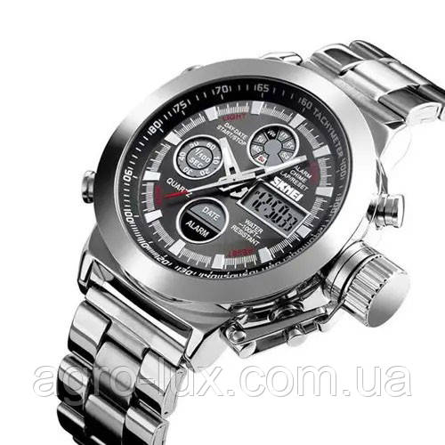 Модний чоловічий годинник SKMEI 1515SI SILVER | Тактичний годинник | Годинники наручні SN-427 електронні тактичні