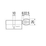 Циліндр AGB Mod. 600/70 мм (35/35) ключ-ключ матовий хром, фото 3